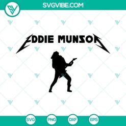 Stranger Things 4 Eddie Munson SVG design featuring Metallica inspired elements, ideal for fans and digital craft projects.