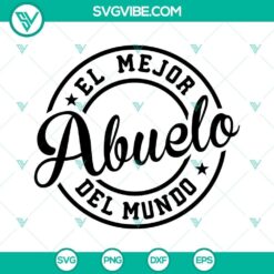 Best Grandpa in the World SVG design with multiple file formats for Cricut crafting, including SVG, PNG, DXF, and EPS.