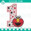 Elmo One embroidery design for Sesame Street birthday party, digital file with fun and colorful design elements.