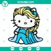 Elsa Hello Kitty and Disney Princess crossover SVG design inspired by Frozen, perfect for crafts and projects.