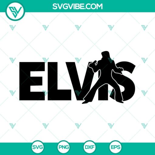 Elvis Presley SVG Files Bundle, featuring King Of Rock And Roll design. Perfect for 20th Century music projects.