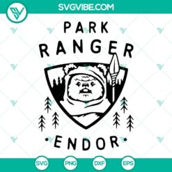 Endor Park Ranger SVG file featuring Star Wars Ewok forest ranger design, perfect for crafting projects.