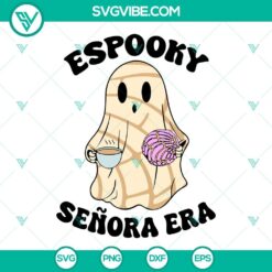 Espooky Senora Era and Spooky Conchas SVG files featuring Mexican conchas with ghostly theme for Halloween.