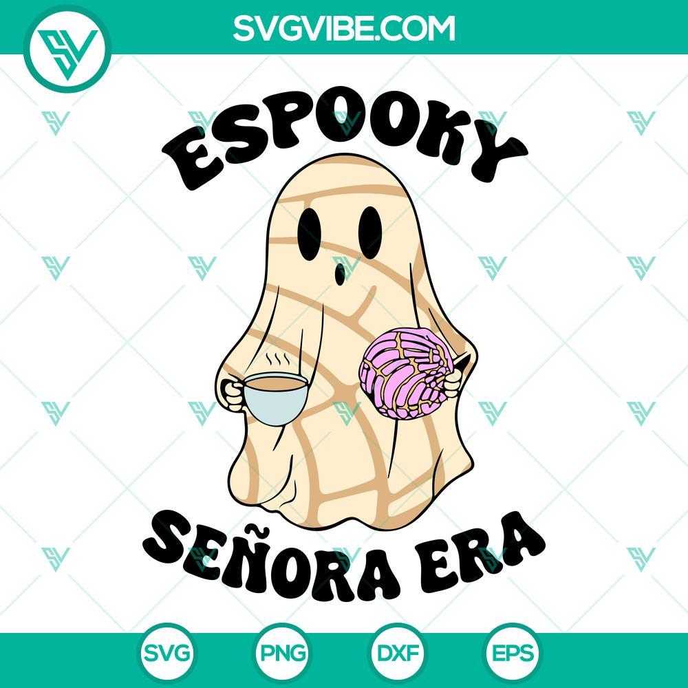 Espooky Senora Era SVG, Spooky Conchas SVG, Mexican Conchas Ghost Halloween SVG Espooky Senora Era and Spooky Conchas SVG files featuring Mexican conchas with ghostly theme for Halloween.