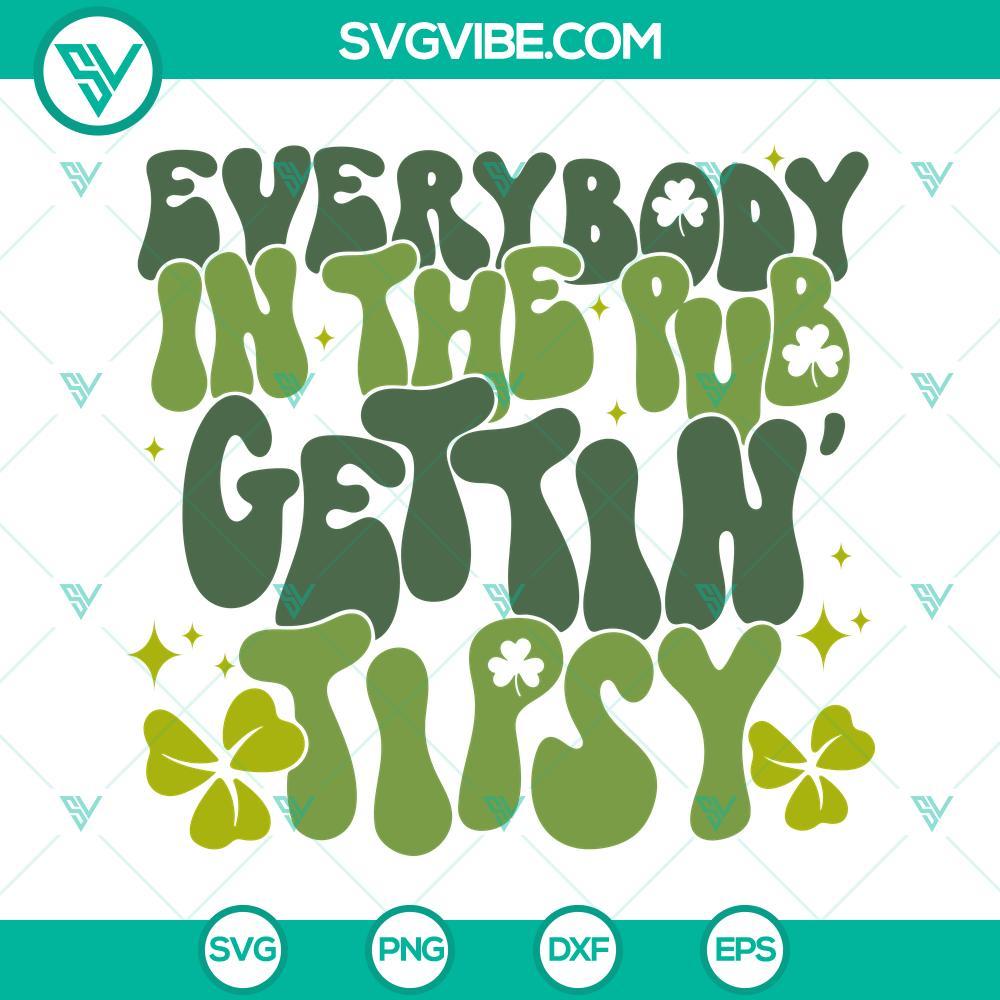 everybody-in-the-pub-getting-tipsy-svg-irish-svg-funny-st-patricks-day-svg-png-dxf-eps-cricut-silhouette-3-mockup.jpg St. Patrick's Day themed SVG design, "Everybody In The Pub Getting Tipsy", featuring Irish elements, perfect for crafts and decor.