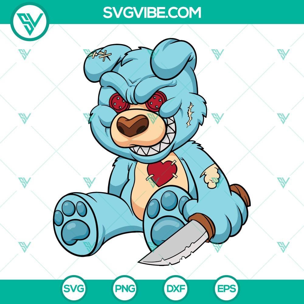 Evil Carebear SVG, Bedtime Care Bears SVG DXF EPS PNG Cricut Silhouette Clipart Creepy Evil Carebear Bedtime Care Bears SVG files for Cricut, featuring DXF, EPS, and PNG formats for cutting.