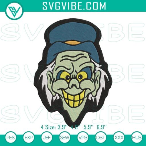 Ezra Haunted Mansion face embroidery files featuring Disney ghost design, perfect for spooky crafts and Halloween projects.