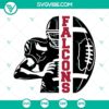 Falcons football half player SVG images with team logo, perfect for sports-themed craft projects.