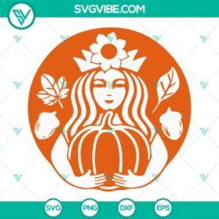 Fall Pumpkin Spice Starbucks Logo SVG bundle featuring Pumpkin Sunflower design for crafting. Great for Starbucks lovers.