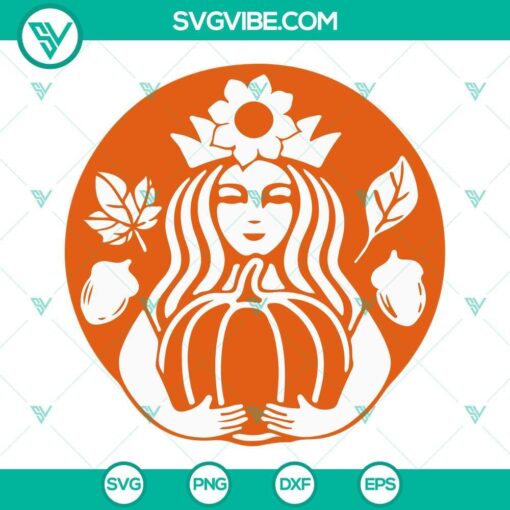 Fall Pumpkin Spice Starbucks Logo SVG bundle featuring Pumpkin Sunflower design for crafting. Great for Starbucks lovers.