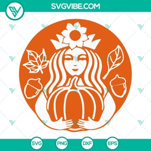 Fall Pumpkin Spice Starbucks Logo SVG File Bundle, Pumpkin Sunflower 1