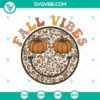 Fall Leopard Smiley Face Pumpkin SVG file with retro fall vibes, perfect for autumn designs.