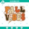 Vintage fall vibes SVG file with retro lighting bolt design, perfect for autumn-themed crafting projects.