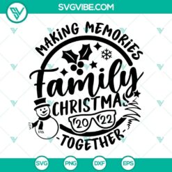 Family Christmas 2022 SVG design with Family Ornament, Merry Christmas text. Festive holiday decorations for digital download.