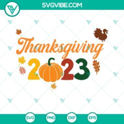 Family Thanksgiving 2023 SVG images featuring "Thankful For My Tribe" and "Happy Thanksgiving" designs. Perfect for holiday crafts.