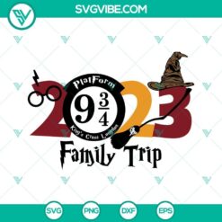 Family Trip 2023 Harry Potter SVG Files for Wizarding World Vacation - Magical design elements for crafting projects.
