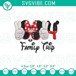 Disney Minnie Head embroidery file for Family Trip 2024 with intricate detailing and vibrant colors.