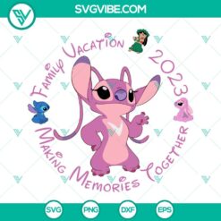 Family Vacation 2023 Making Memories Together SVG File with Angel Design, perfect for digital download.