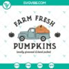 Farm fresh pumpkin Halloween SVG images for fall. Includes PNG, DXF, EPS cut files for crafts.