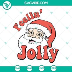 Jolly Santa Claus SVG with Christmas elements, Merry Holiday Cut Files for crafts in PNG, DXF, EPS formats.