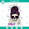 Edgy skull SVG files with messy bun design, perfect for grunge style projects.