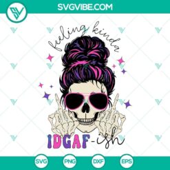 Edgy skull SVG files with messy bun design, perfect for grunge style projects.