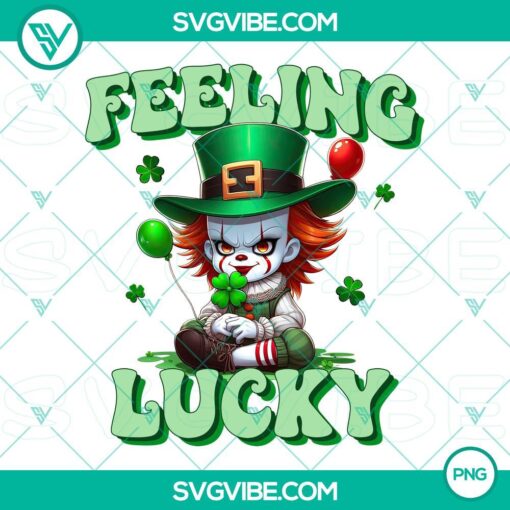 Clown horror killer and St Patrick's Day horror character PNG files for a spooky and festive design theme.