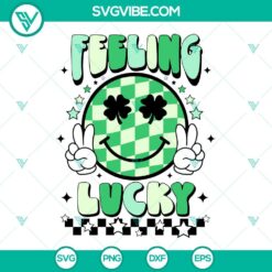 Lucky Smiley Face St. Patrick's Day SVG file for download with various formats like PNG, DXF, and EPS.