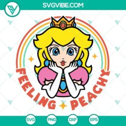 Princess Peach SVG file with a peachy design, ideal for Super Mario fans.