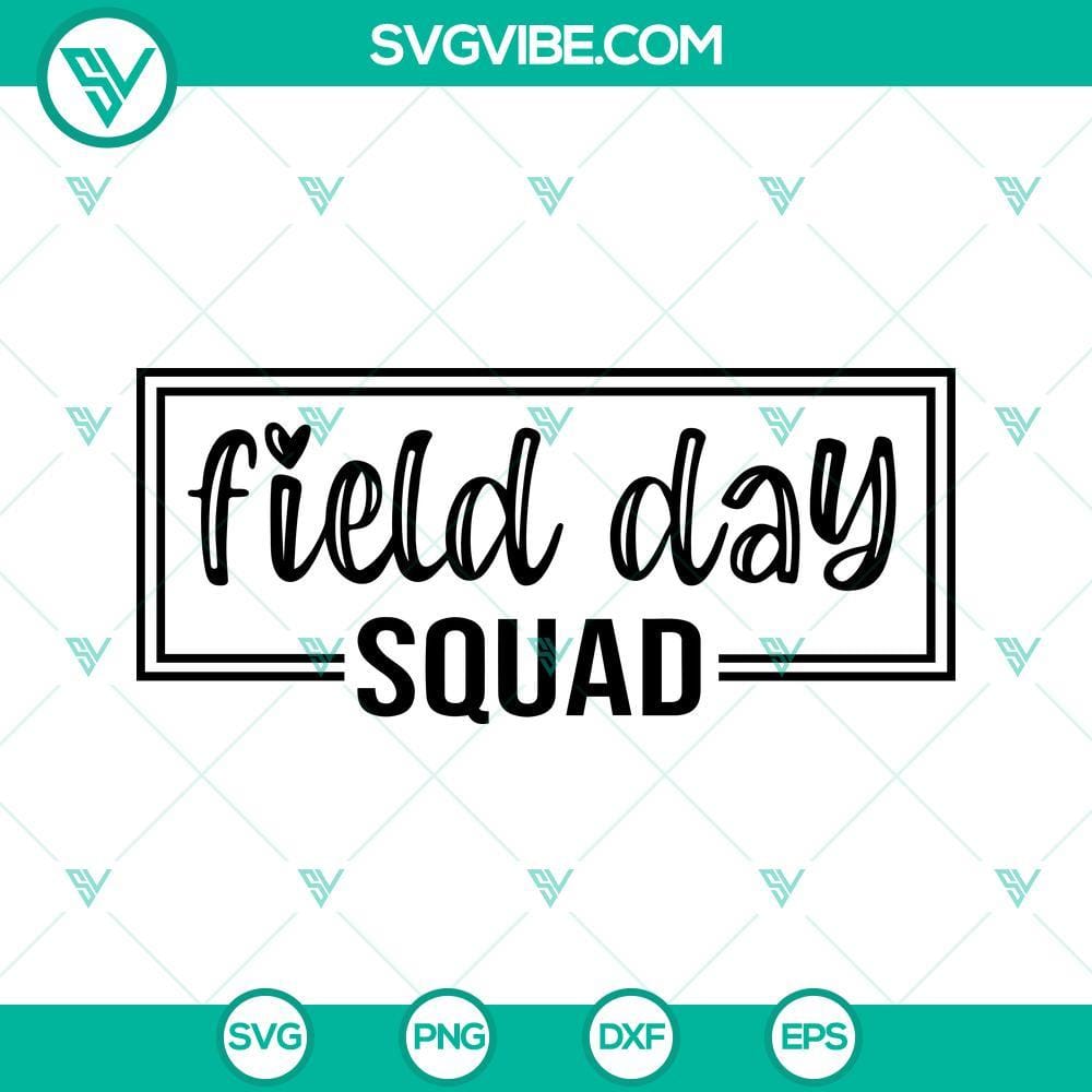 Field Day Squad SVG, Field Day SVG, School SVG, Fun Day SVG Field Day Squad SVG design with fun and school-themed elements for download. Ideal for school events and activities.