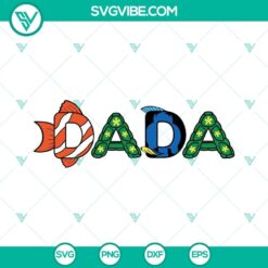 Finding Nemo Dada SVG Files featuring ocean dad design, perfect for Disney cartoon Fathers Day celebration.