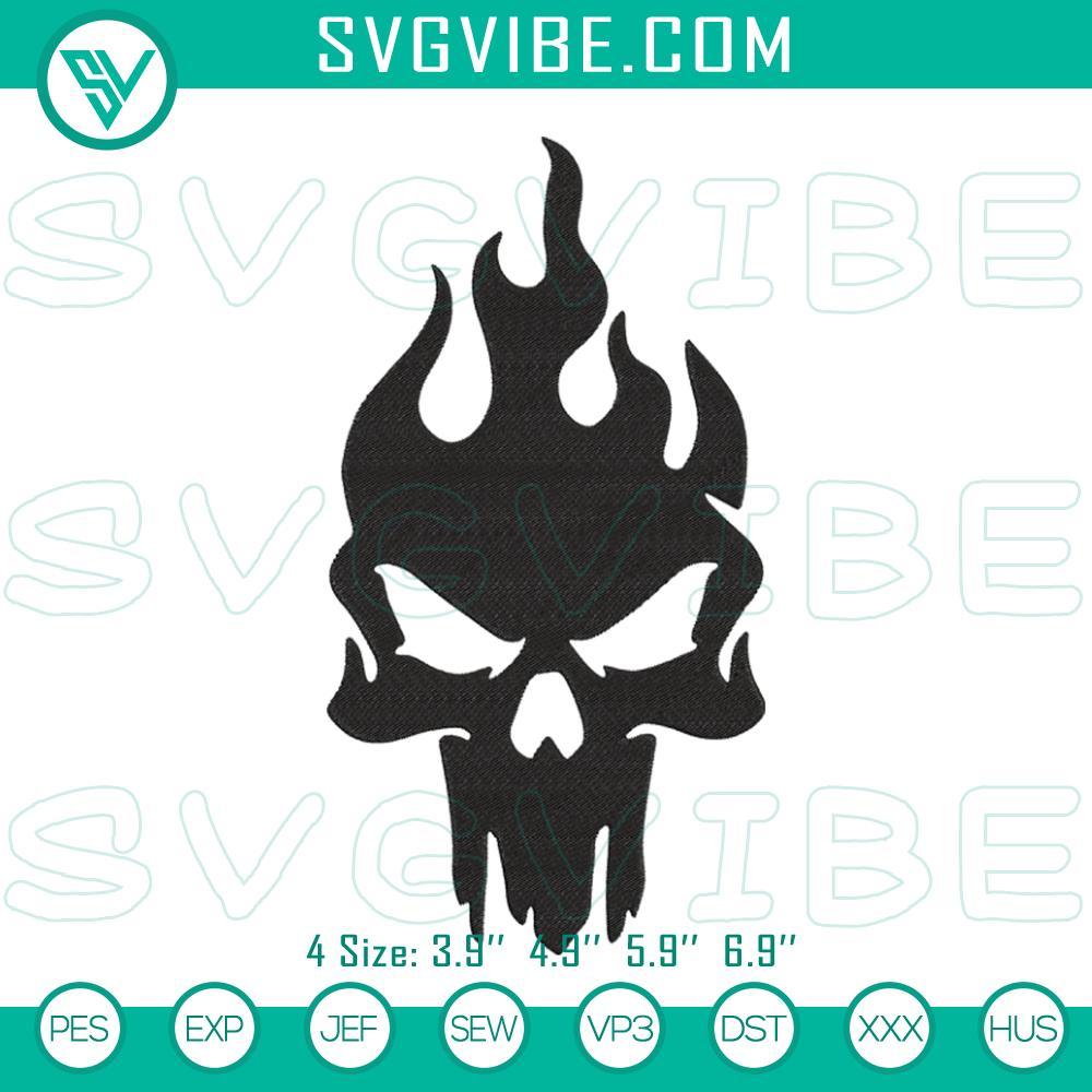 Fire Skull Embroidery Design, Halloween Skeleton Embroidery File Fire skull embroidery design, Halloween themed skeleton, digital file for crafts and decor, spooky skull with flames, instant download.