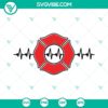 Firefighter logo heartbeat and fire department emblem in SVG format, perfect for fire service designs and projects.