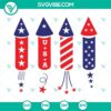 Collection of patriotic SVG images for 4th of July celebrations featuring fireworks and Americana elements.
