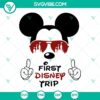 Disney vacation SVG file bundle featuring Mickey and Minnie Mouse designs for first Disney trip. Perfect for DIY projects.