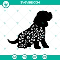 Floral Dog SVG Download, Wildflower Dog SVG Files, Dog With Butterfly SVG Images, Puppy
