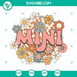 Floral Mini SVG Files, Retro Mini SVG Files, Boho Flowers SVG Image, Hippie Baby
