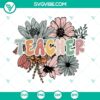 Floral teacher SVG with wild flowers, school theme, PNG file for crafting projects.