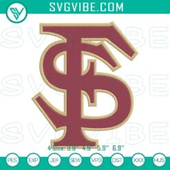 Florida State Seminoles NCAA logo embroidery file, downloadable design for sports fans.