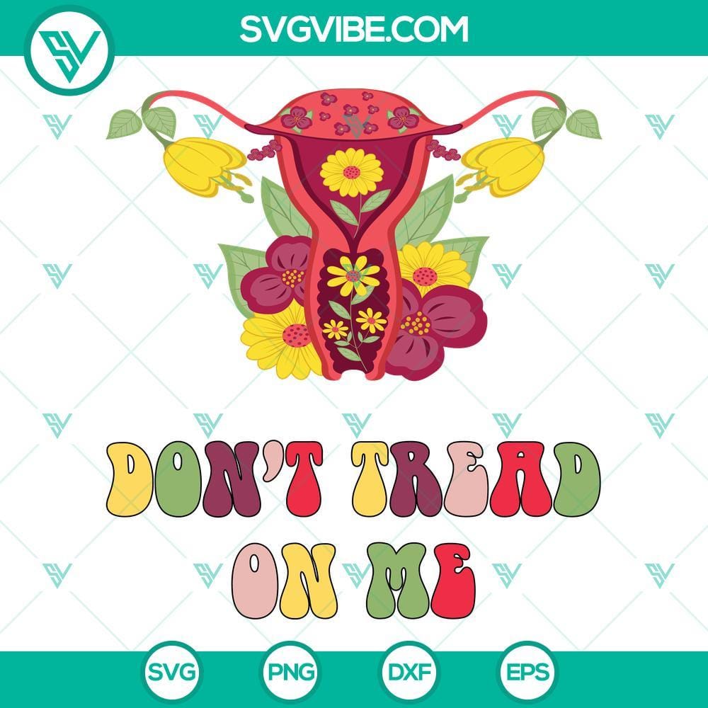 flower-uterus-dont-tread-on-me-svg-floral-uterus-svg-don-t-tread-on-me-uterus-svg-png-dxf-eps-cricut-9-mockup.jpg Floral uterus SVG design with "Don't Tread On Me" theme perfect for digital use.