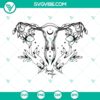 Floral uterus svg with intricate flower design in png, dxf, and eps formats for digital crafting projects.
