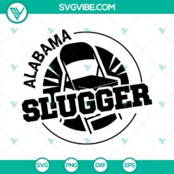Folding chair SVG design featuring Alabama Slugger theme in DXF, EPS, and PNG formats for crafting projects.
