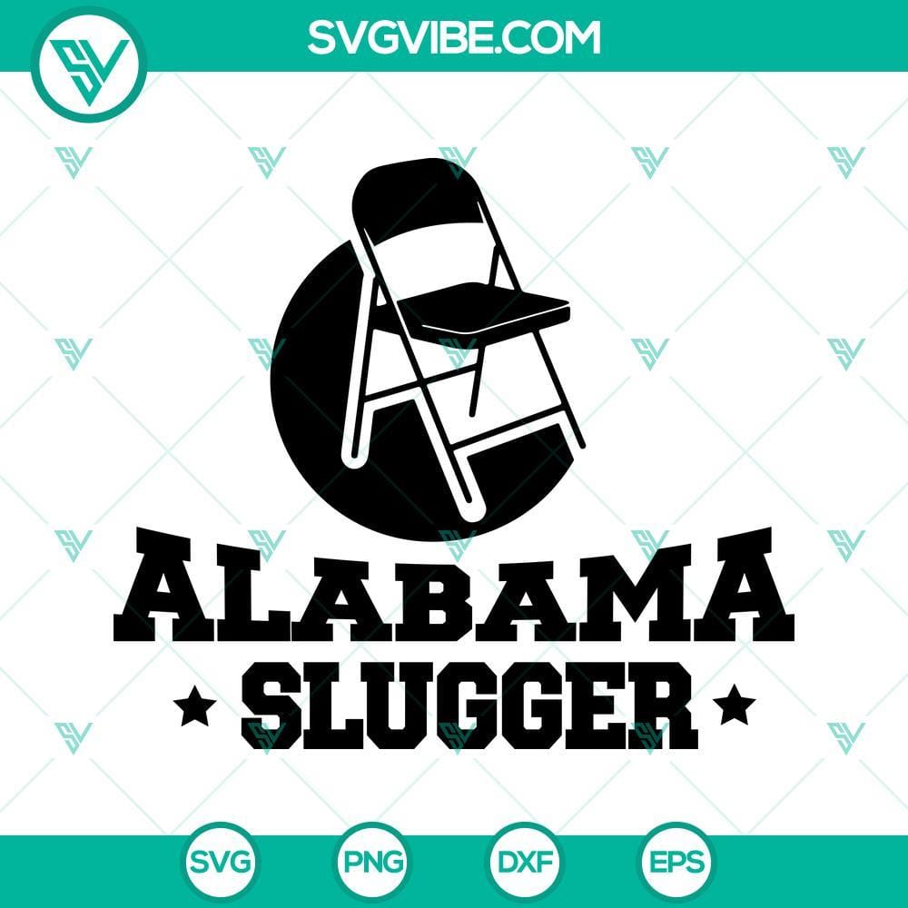 Folding Chair SVG, Alabama Slugger SVG, Alabama Brawl SVG, Montgomery Brawl SVG Folding chair, Alabama Slugger, and Alabama Brawl SVG designs for download.