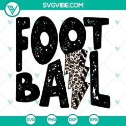 Football distressed leopard lightning SVG graphic perfect for sports apparel and designs.