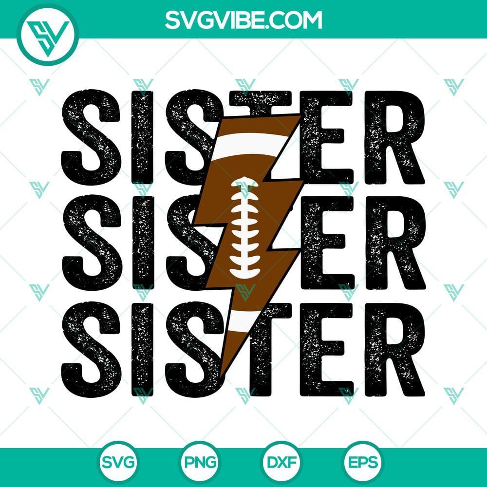 Football Family SVG Image Bundle, Football Sister SVG Image, Gameday Football Football Family SVG Bundle - Football Sister design for gameday. Perfect for football fans. Sisters love football too!