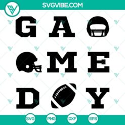 Football game day SVG download with college football season files, perfect for fan gear and tailgating activities.