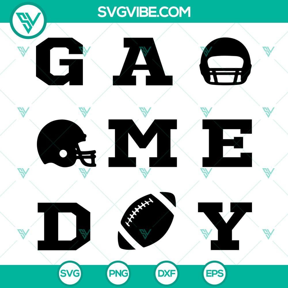 Football Game Day SVG, Football Season SVG, College Football SVG Football game day SVG download with college football season files, perfect for fan gear and tailgating activities.