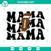 Football Mama Lightning Bolt SVG with Retro Football Mom design, perfect for sports fans. Downloadable image.