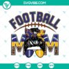 Blue and yellow gold football mom SVG with leopard print design, perfect for football moms. Ideal for DIY projects and crafts.