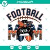 Navy blue and orange leopard print football SVG files for football moms. Ideal for crafting and apparel. Perfect for team spirit projects.